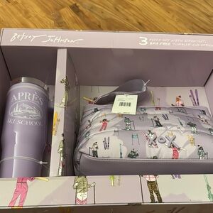 Betsey Johnson Purple Cosmetic Bag Set